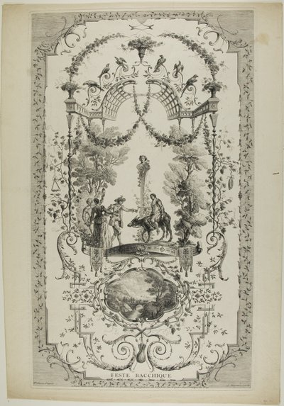 Feste Bacchique, 97. tábla "Antoine Watteau művei"-ből. alkotó: Jean Moyreau