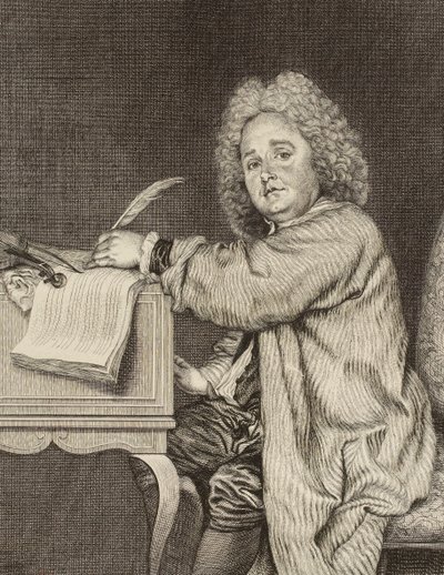 Jean-Féry Rebel zeneszerző portréja 1666-1747, 1718 után. alkotó: Jean Moyreau