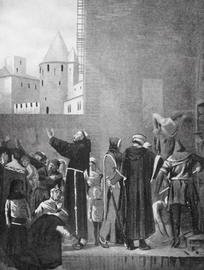 A carcassonne-i albigensek (litho) alkotó: Jean Paul (after) Laurens