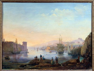 A marseille-i kikötő között Jean Paul Constans (1777-1833) festménye 19. századi Aix en Provence, Musee Granet alkotó: Jean Paul Constans