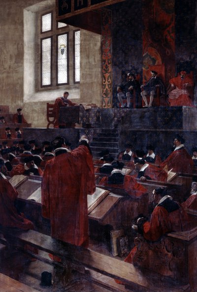 Anne du Bourg és II. Henrik a párizsi parlamentben, 1559. június 10., 1893. alkotó: Jean Paul Laurens