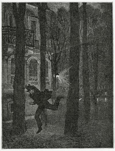 Menekülő fogoly - illusztráció a Histoire d’un Criminal, 19th Century (bw metszet) alkotó: Jean Paul Laurens