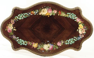 Napoleon III középső asztal, 1856 körül (rózsafa és zománc) (lásd még: 476434 és 476436) alkotó: Jean Pierre Alexandre Tahan
