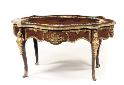 Napoleon III középső asztal, 1856 körül (rózsafa és zománc) (lásd még: 476435 és 476436) alkotó: Jean Pierre Alexandre Tahan