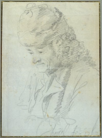 Voltaire (1694-1778) idős korban, 1769 (kréta papíron) alkotó: Jean-Pierre Houel