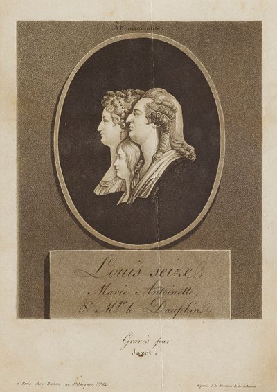 Louis Seize, Marie Antoinette és Mgr. le Dauphin alkotó: Jean Pierre Marie Jazet