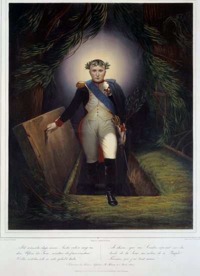 Portré I. Napóleon (1769 - 1821) lábán a sírjából. Jean Jacques Werner (1791-1849) és Jean Pierre Marie Jazet (1788-1871) alkotó: Jean Pierre Marie Jazet