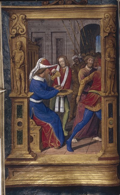 Pilátus kezet mos a Bastard Lettersből, kb. 1490-1510 alkotó: Jean Poyet