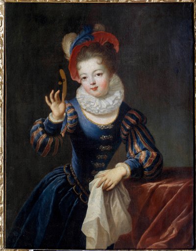 Fiatal lány maszkban Jean Raoux festménye (1677-1734) 18. század. alkotó: Jean Raoux