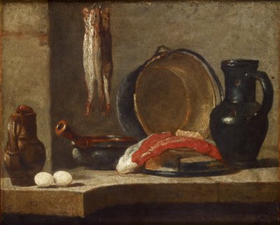 Konyhai eszközök csendélete, c1733-1734 alkotó: Jean Baptiste Simeon Chardin
