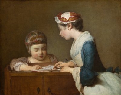 A kis iskolanő, 1740 után. alkotó: Jean Baptiste Simeon Chardin