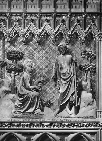 Katedrális, belső tér, kórus paraván, Jézus Krisztus megjelenik Mária Magdolnának, 1340-51 körül (polikróm kő) alkotó: Jean and Jean Le Boutellier Ravy