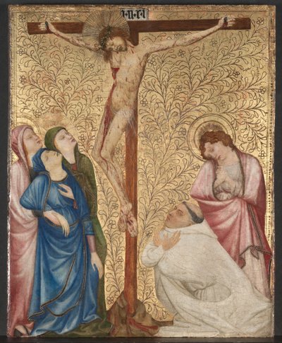 Kálvária karthauzi szerzetessel, 1389-95 körül (olaj, tölgyfa tábla) alkotó: Jean de Beaumetz