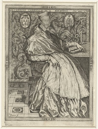 Karel van Bourbon kardinális portréja Bourbon Károly bíboros 28 évesen alkotó: Jean de Gourmont (I)