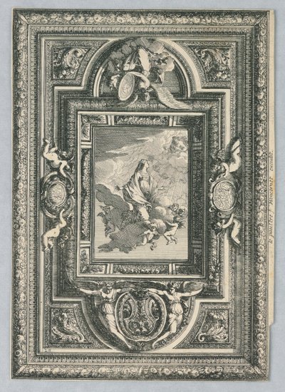 Mennyezet, a "Designs of Plaphons"-ból alkotó: Jean le Pautre