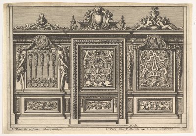 Tervezés egy kórus képernyőhöz két változattal, innen: Clôtures de chapelles, 17. század. alkotó: Jean le Pautre