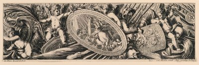 Frieze: Fegyverek és Putti trófeák alkotó: Jean le Pautre