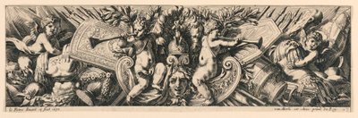 Frieze: Fegyverek és Putti trófeák alkotó: Jean le Pautre