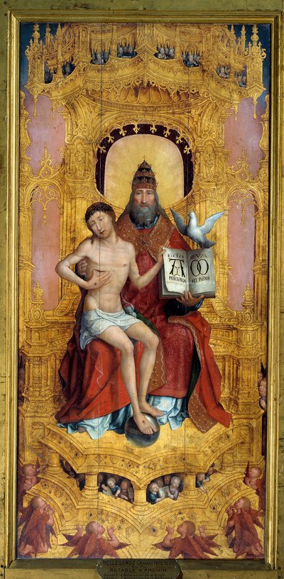 Anchin poliptikus: "" The Trinite""" Központi rész. Jean Bellegambe (1470-1535) festménye fára 162x75 cm alkotó: Jean the Elder Bellegambe