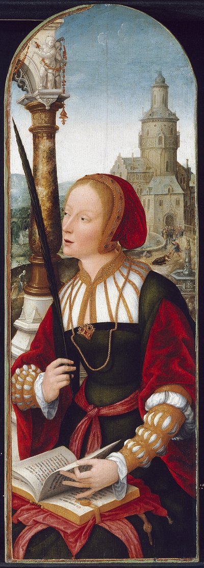 Szent Borbála, 1520 körül alkotó: Jean the Elder Bellegambe