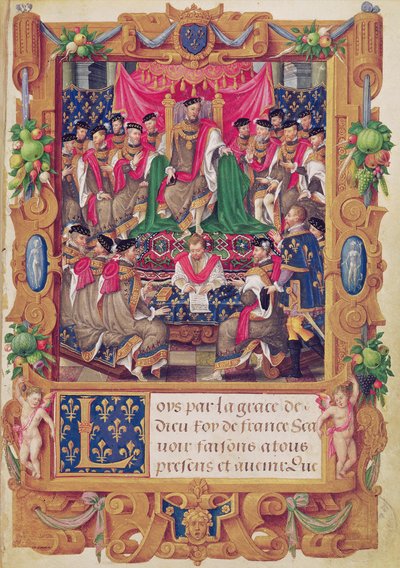 II. Henrik elnököl a francia lovagi Saint-Michel rend káptalani ülésén alkotó: Jean the Elder Cousin