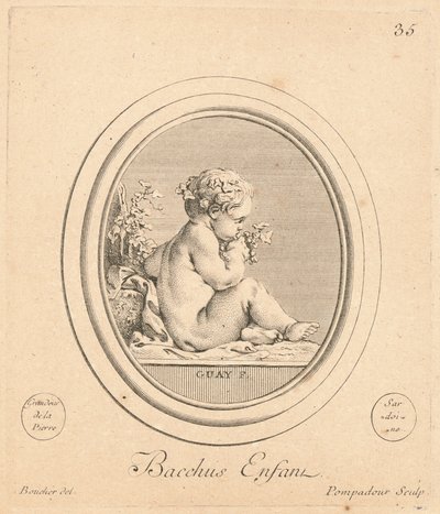 Bacchus enfant alkotó: Jeanne Antoinette Poisson, marquise de Pompadour after François Boucher after Jacques Guay