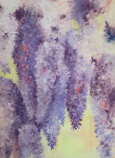 Wisteria virágok, 2023 (pasztell, papír) alkotó: Jeanne Maze