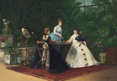 Tea a télikertben, 1893. alkotó: Jeanne Samson