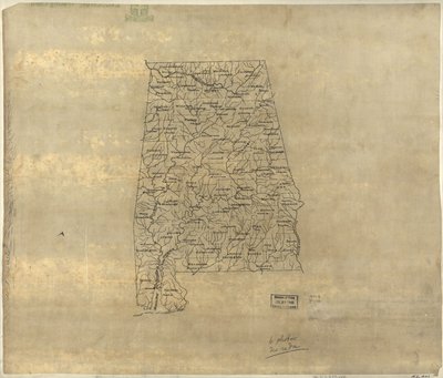 Alabama alaptérképe. LOC 2005625108 alkotó: Jedediah Hotchkiss