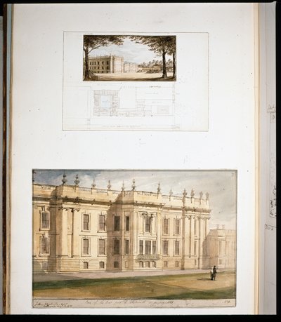Tervek az East Elevation, Chatsworth House számára alkotó: Jeffry Wyatville
