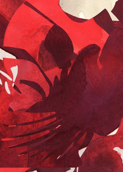 Élénk bíbor színű szirmok alkotó: Jenja Braun