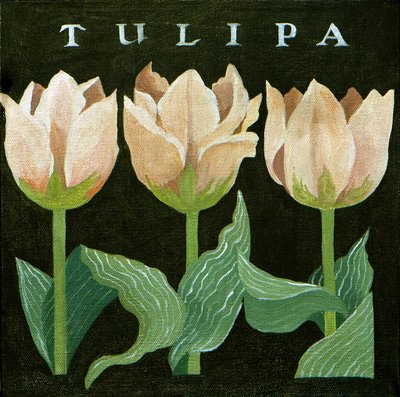 Tulipánok, 2013 (akril, vászon) alkotó: Jennifer Abbott