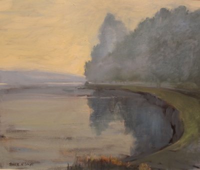 Batson Creek Salcombe, kora reggel, olaj, vászon, 2016 alkotó: Jennifer Wright