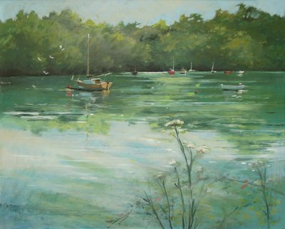 Salcombe Batson Creek (olaj, vászon) alkotó: Jennifer Wright