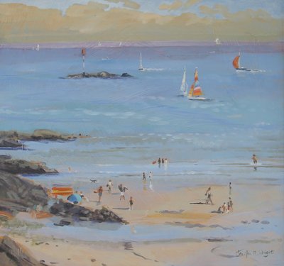 Salcombe Millbay Morning (olaj, vászon) alkotó: Jennifer Wright