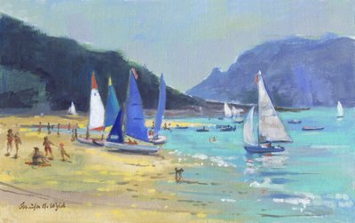 Salcombe Sailing Boats (olaj, vászon) alkotó: Jennifer Wright