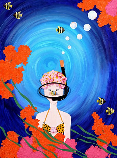 Scuba Diva, 2008 (akril, papír) alkotó: Jenny Barnard