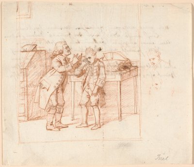 Illusztráció vázlat P.A. Heiberg "De Vonner og de Vanner" című darabja alkotó: Jens Juel