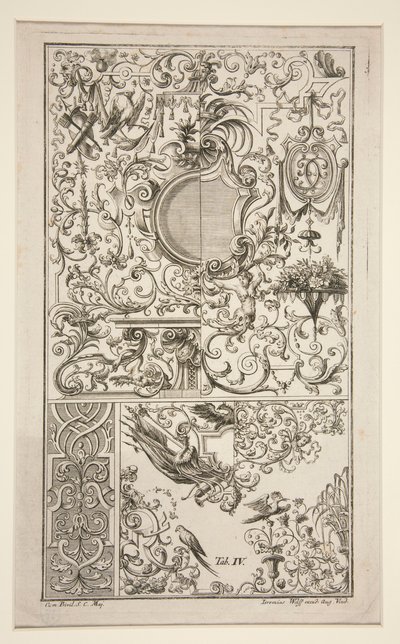Díszítő grotteszk design alkotó: Jeremias Wolff