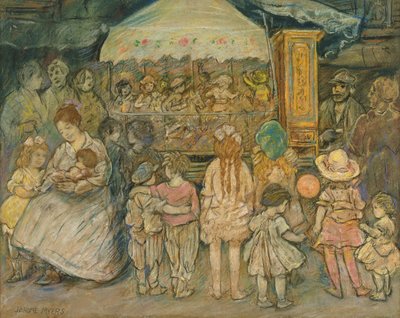 Körhinta, 1924 körül (pasztell, papíron) alkotó: Jerome Myers