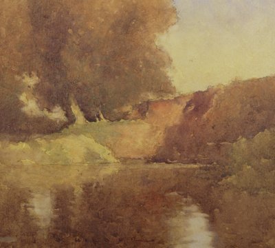 Kilátás a fákra egy patak mellett alkotó: Jesse Jewhurst Hilder
