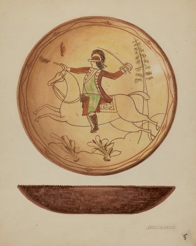 Pa. német pitetál, c. 1937. alkotó: Jessica Price