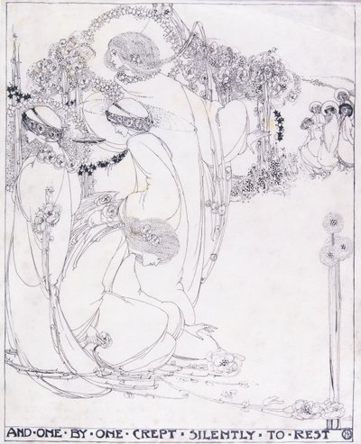 És egyesével csendben pihenni, 1902-1903 körül (toll és fekete tinta pergamen) alkotó: Jessie Marion King