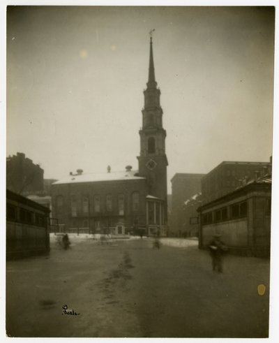 Park St Church, Boston, Mass, USA, 1902-1910 körül (zselatin ezüst fotó) alkotó: Jessie Tarbox Beals