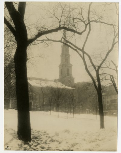 Park Street Church, Boston, USA, 1902-1910 körül (zselatin ezüst fotó) alkotó: Jessie Tarbox Beals