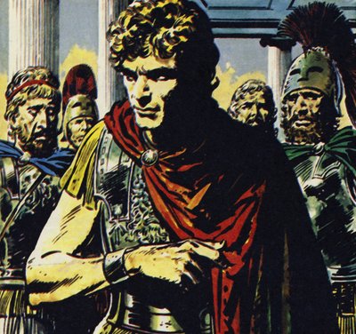Sándor zsarnok volt, aki lefizette vagy megölte az ellenzékieket (színes litográfia). alkotó: Jesus Blasco