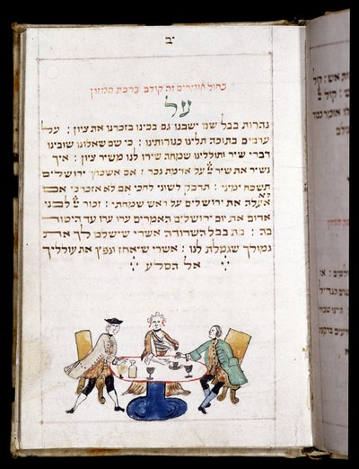 Imádságos könyv (12,7 x 8,8 cm) Bambeg 1773. Az ima végén a neo-ért (New Moon Day) - Zsidó Múzeum Bázelben, Svájcban. alkotó: Jewish School