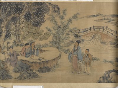 Gyülekező a Lanting Orchid Pavilonnál (tinta és szín a szaténon) alkotó: Jiuru Chen