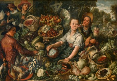 Zöldségpiac (olaj a panelen) alkotó: Joachim Beuckelaer