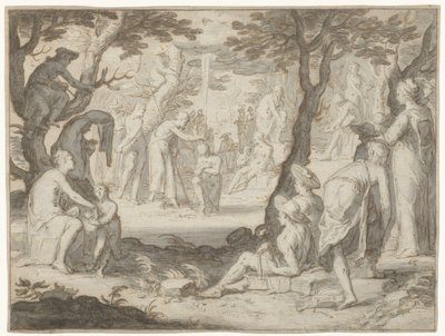 Krisztus keresztsége alkotó: Joachim Wtewael or Utewael
